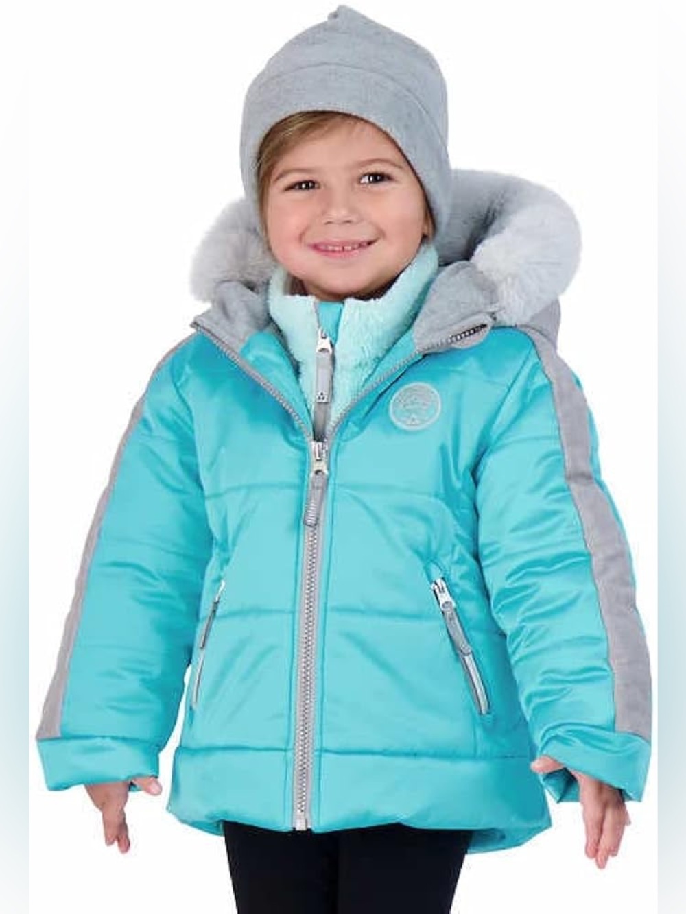 Gerry Girl’s Hooded Puffer Winter Coat Size 5 Turquoise Puffer Jacket with Hood